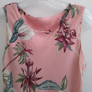 Short Tank Dress, Pink w/Dark Pink Orchids, Vintage Hilo Hattie, (1999) Size XS